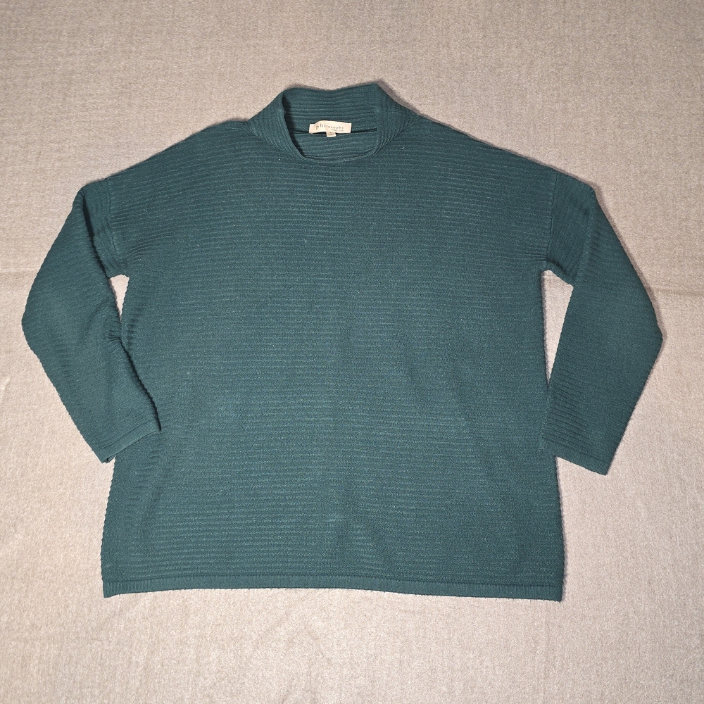 Philosophy Deep Teal/Green Mock Neck Textured Sweater Womens Small
